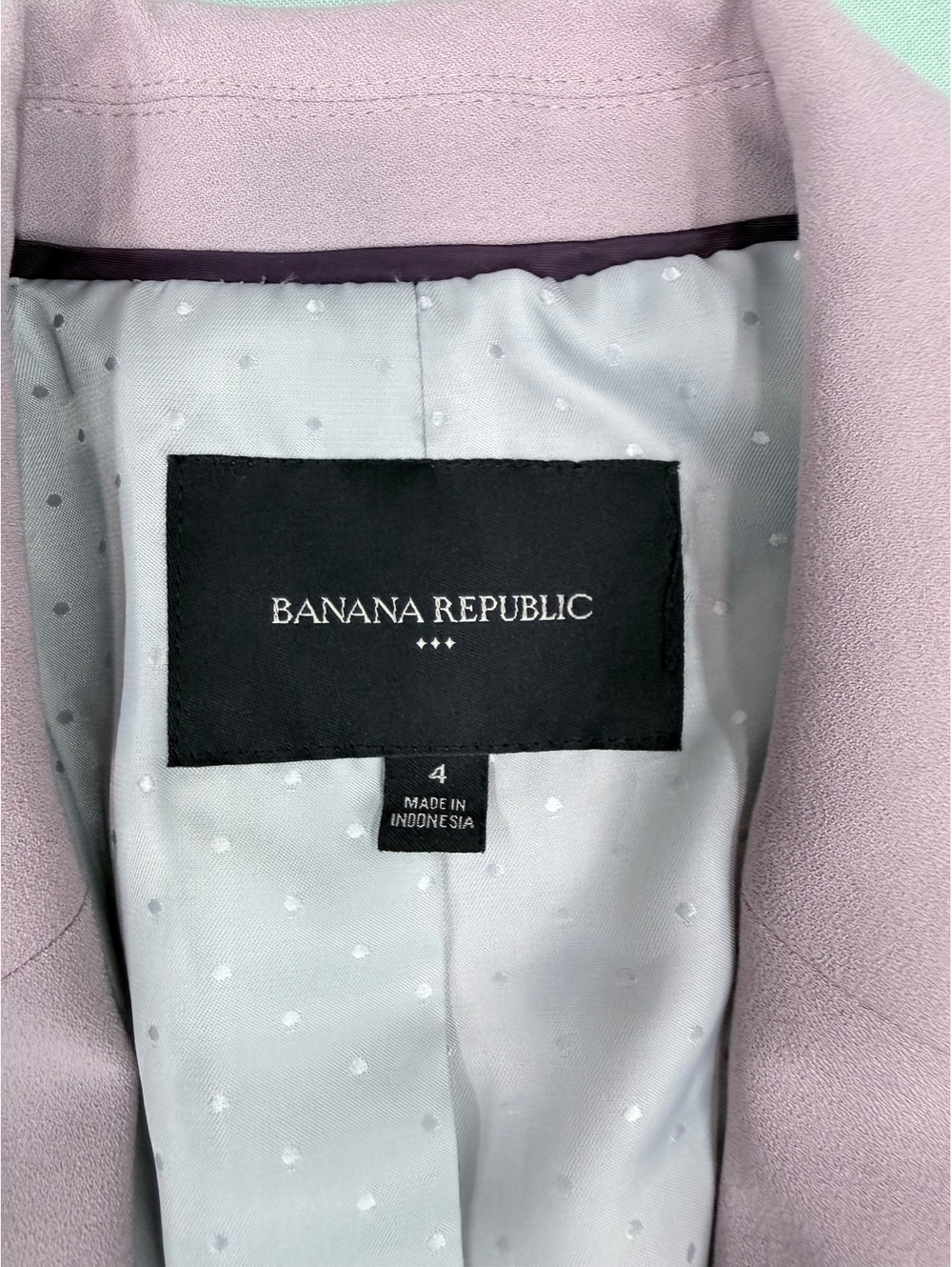 Banana Republic Women's Dusty Pink / Lilac Blazer Size 4 with Polka Dot Lining